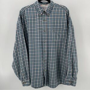 Wrangler Timber Creek Men’s Buttoned Shirt Blue Plaid Cotton XXL